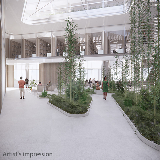 Artist's impression of academic complex- collaborative teaching and learning space