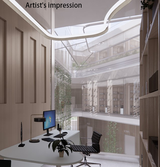 Artist's impression of academic complex-office
