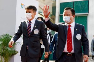 Groundbreaking Ceremony - President waving hand