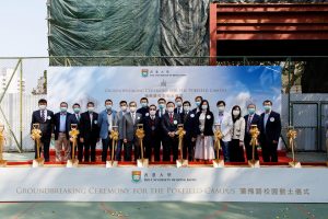Taking group photos at Groundbreaking Ceremony